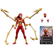 Hasbro Marvel Legends Series Magic The Gathering Mary Jane Watson Iron Spider Spider-Man Action Figure and Exclusive Foil Trading Card Iron Spider-Man 6 Exclusive Foil Trading Card Game Trading Card Game
