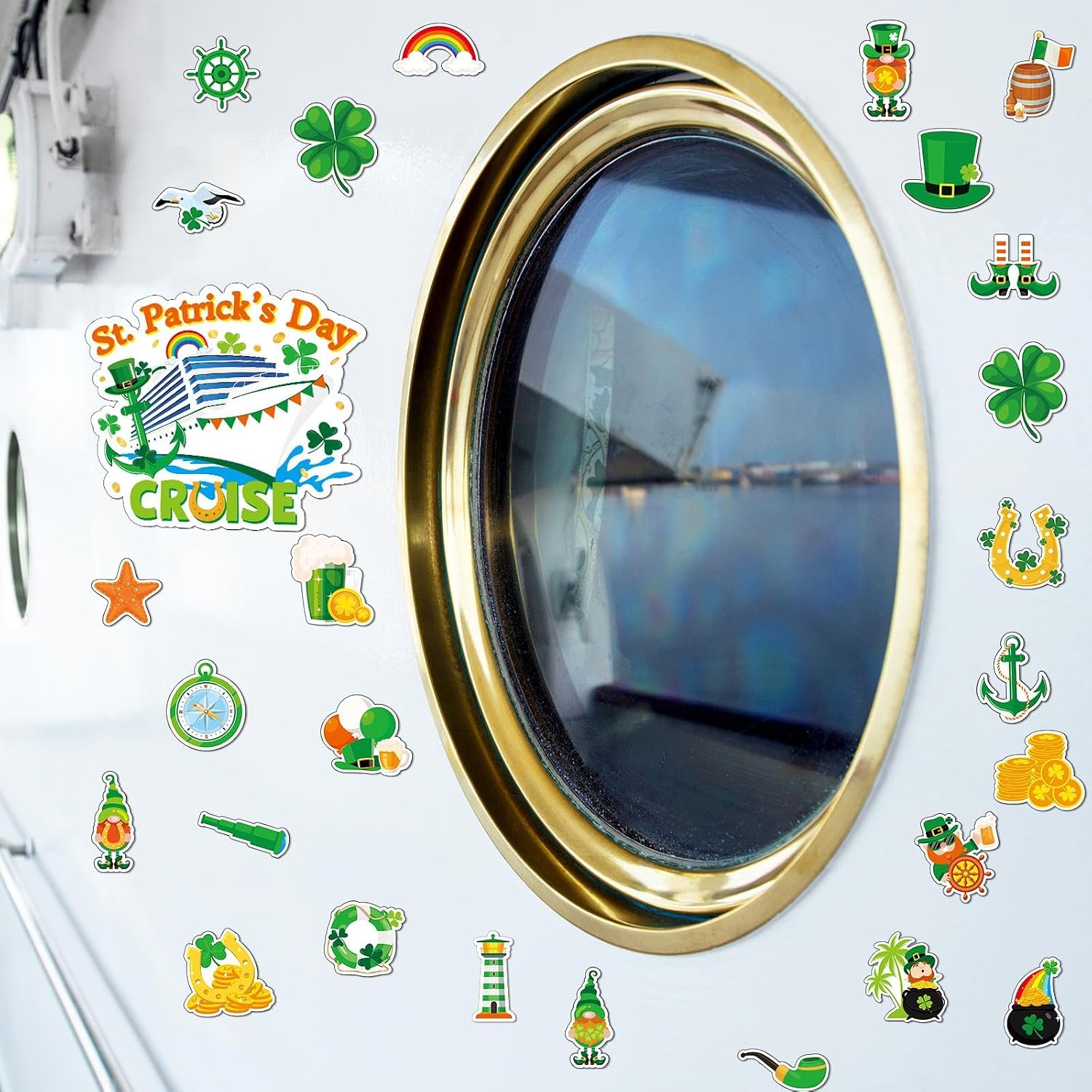 26pcs St. Patricks Day Cruise Door Magnets Decorations, Shamrock Gnome Cruise Ship Door Magnetic for Car Fridge Refrigerator Patricks Party Anchor Cabin Stickers Decals Supplies Favors image 5