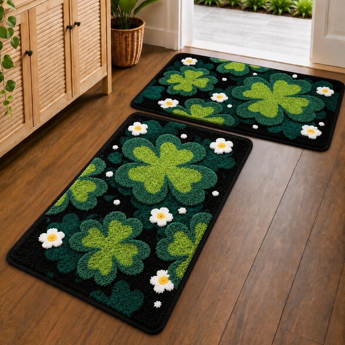 Roseate Birch Super Soft Anti Skid (40x60 cm) Super Absorbent Mats Microfibre 2000 GSM Mat for Bathroom/Bedroom/Kitchen/Door Mat/Floor Mat (Pack of 2)