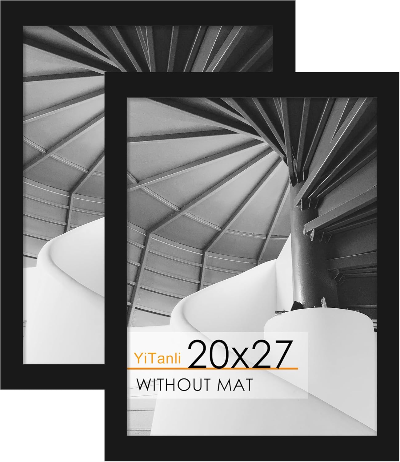 Puzzle Frame 20x27, for 20 x 27 in Posters and Art Prints, Horizontal or Vertical Wall Mounting, Black 27x20 Picture Frame for Puzzle, 2 Pack. Black 20x27