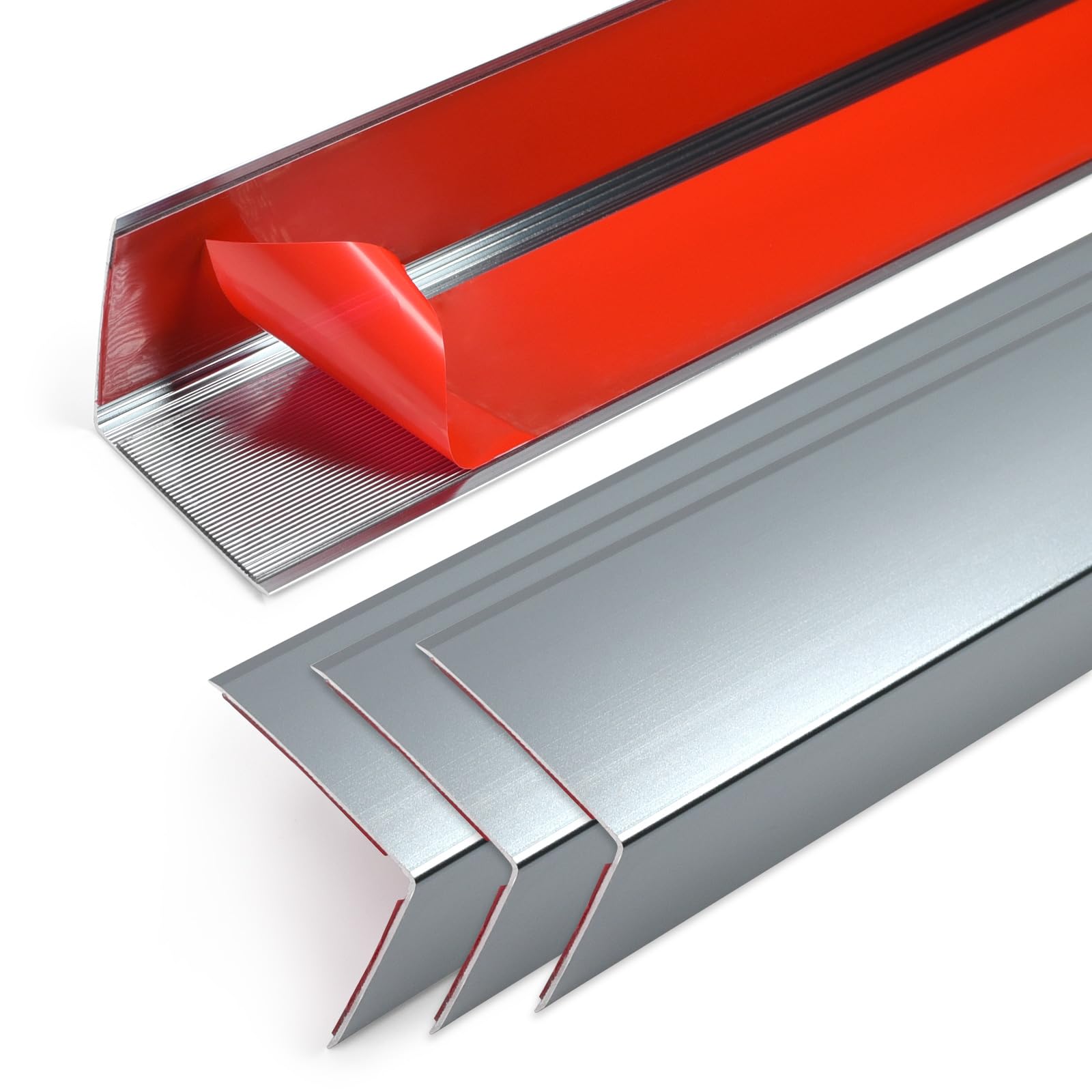 4PCS 45" Aluminum Metal Corner Protectors, Self Adhesive Corner Guards, Metal Wall Edge Protector Strip, Furniture Corner Protectors, Wall Cabinet Baseboard Decoration 45" x 2" (Gray Blue)