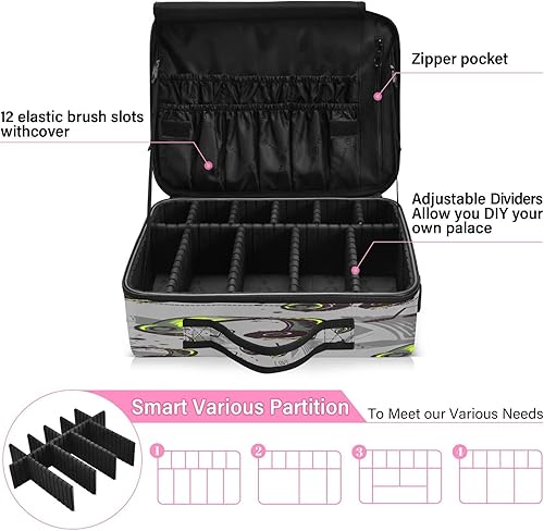 Miniatura 4 de Zathe Love Music Fun - Bolsa de cosméticos de viaje portátil de los años 80, bolsa de maquillaje de viaje, bolsa de almacenamiento de maquillaje,