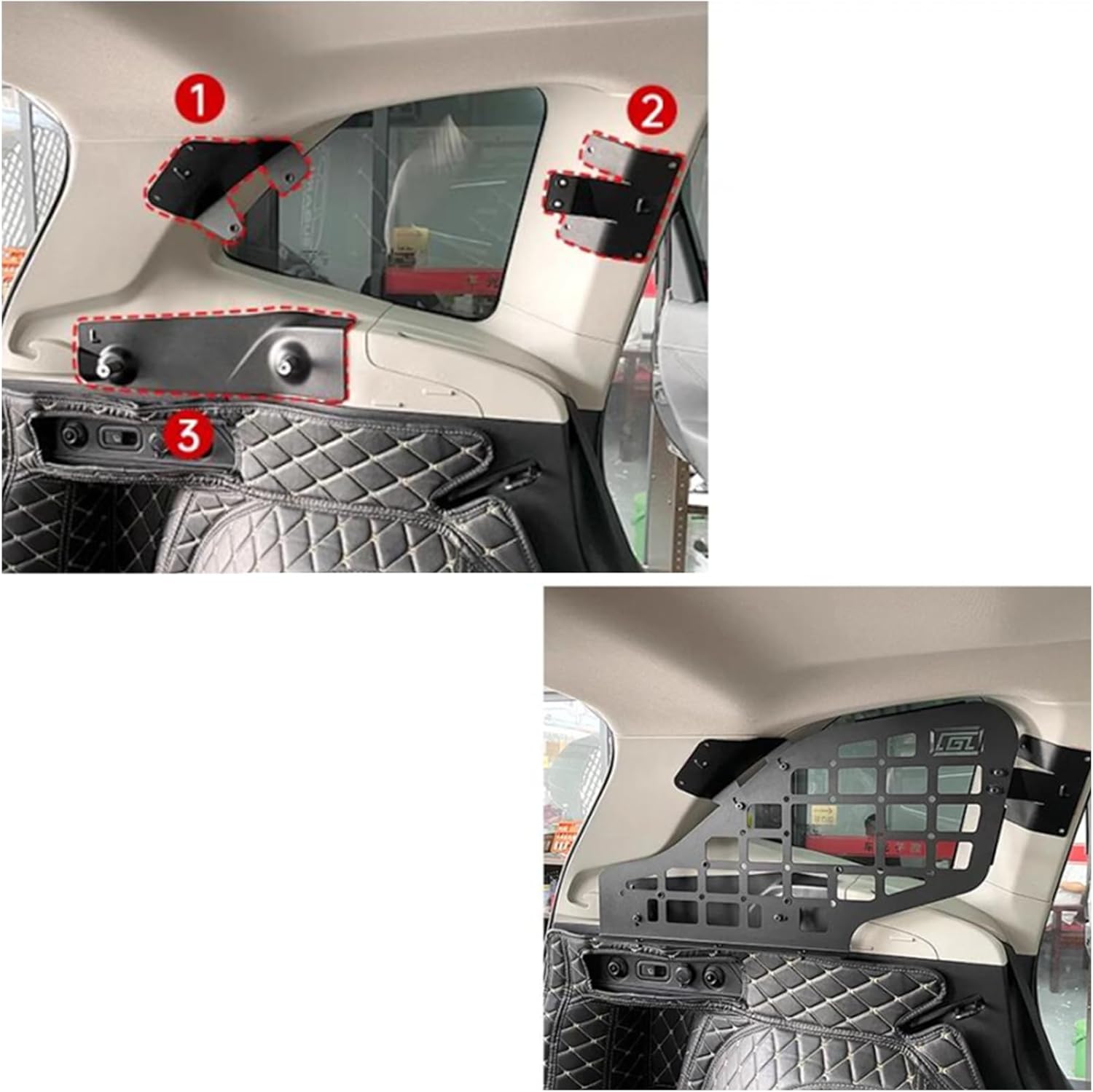 ITrims Rear Cargo Rack Basket for Subaru Forester 2019-2024 Car Accessories Interior Luggage Carrier Modular Storage Panel Trunk Shelf Hanging Boards Organizer Kit Aluminum Alloy (Side)