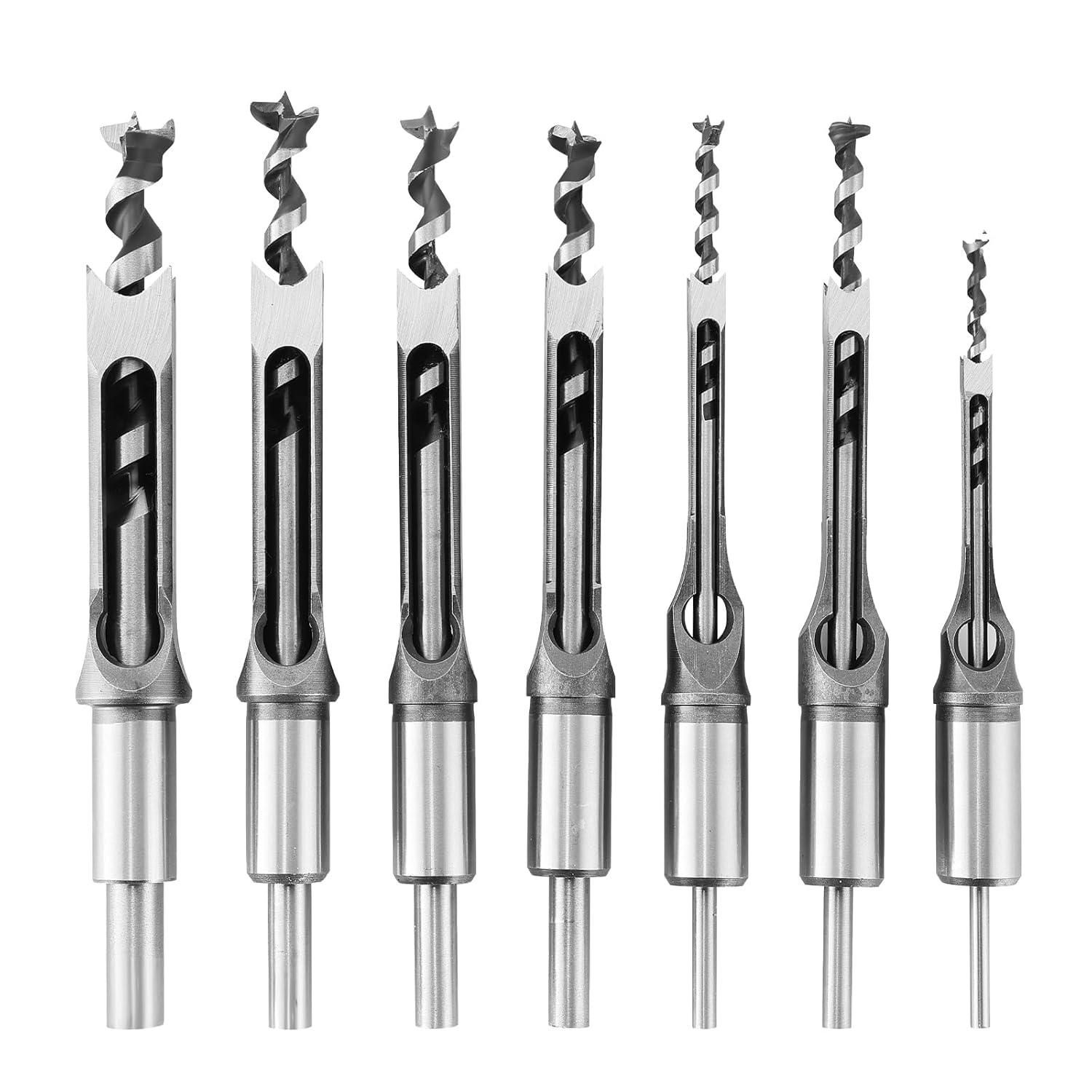 ATPEAM 7 Pieces Woodworking Square Hole Mortise Bit High Speed Steel