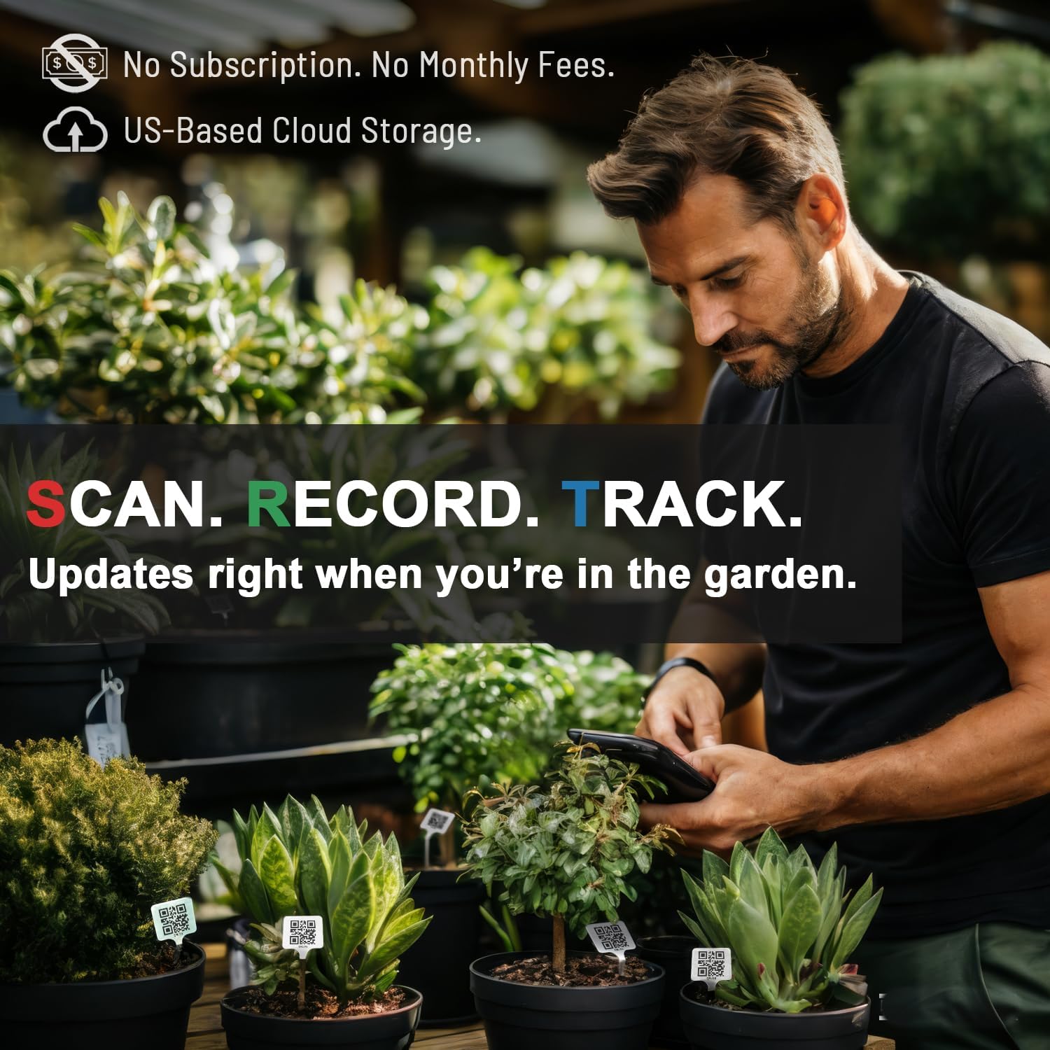 QR Plant Labels, Scan-to-Record Plant Care Tracker & Garden Journal, 304 Stainless Steel Outdoor Waterproof Tags Markers for Seeds and Herbs, 20 pcs