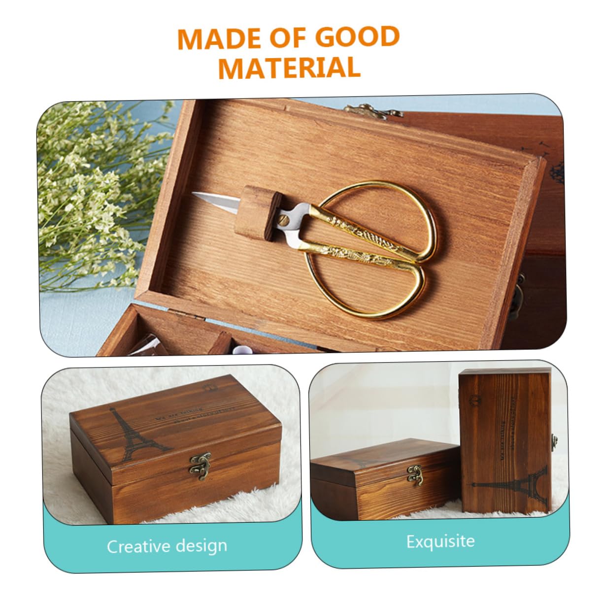 VILLCASE 2 Stück Nähkästchen Vintage zur Aufbewahrung Tragbare Schneiderbox für Nähbedarf Organizer für Nähwerkzeuge und Garn für Handarbeit und Diy Projekte