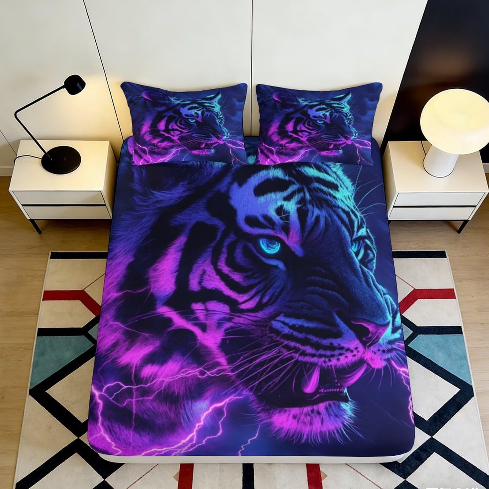 3D Printed Skateboard Design Fitted Sheet Microfiber Deep Pocket Non-Slip Teen Bedroom Street Style Mattress Fitted Cover Washable 160x200x25cm