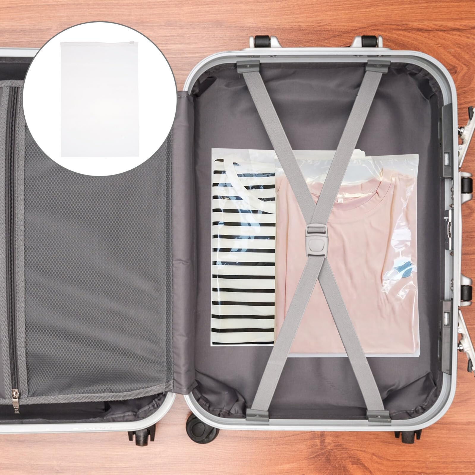 KOMBIUDA 100 Stück Reise Kleiderorganizer mit Kordelzug Transparente Aufbewahrungsbeutel aus 12 mikron Kunststoff Leichte Verpackungstaschen 20x30cm für Koffer und Kleidung