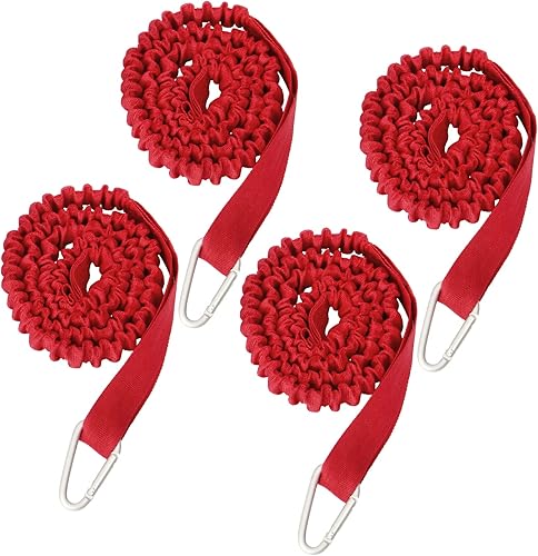 LIXADA Paquete de 4 correas de kayak para kayak, ligeras, elásticas, enrolladas, para caña de kayak, correa para S U P, canotaje, pesca, kayak