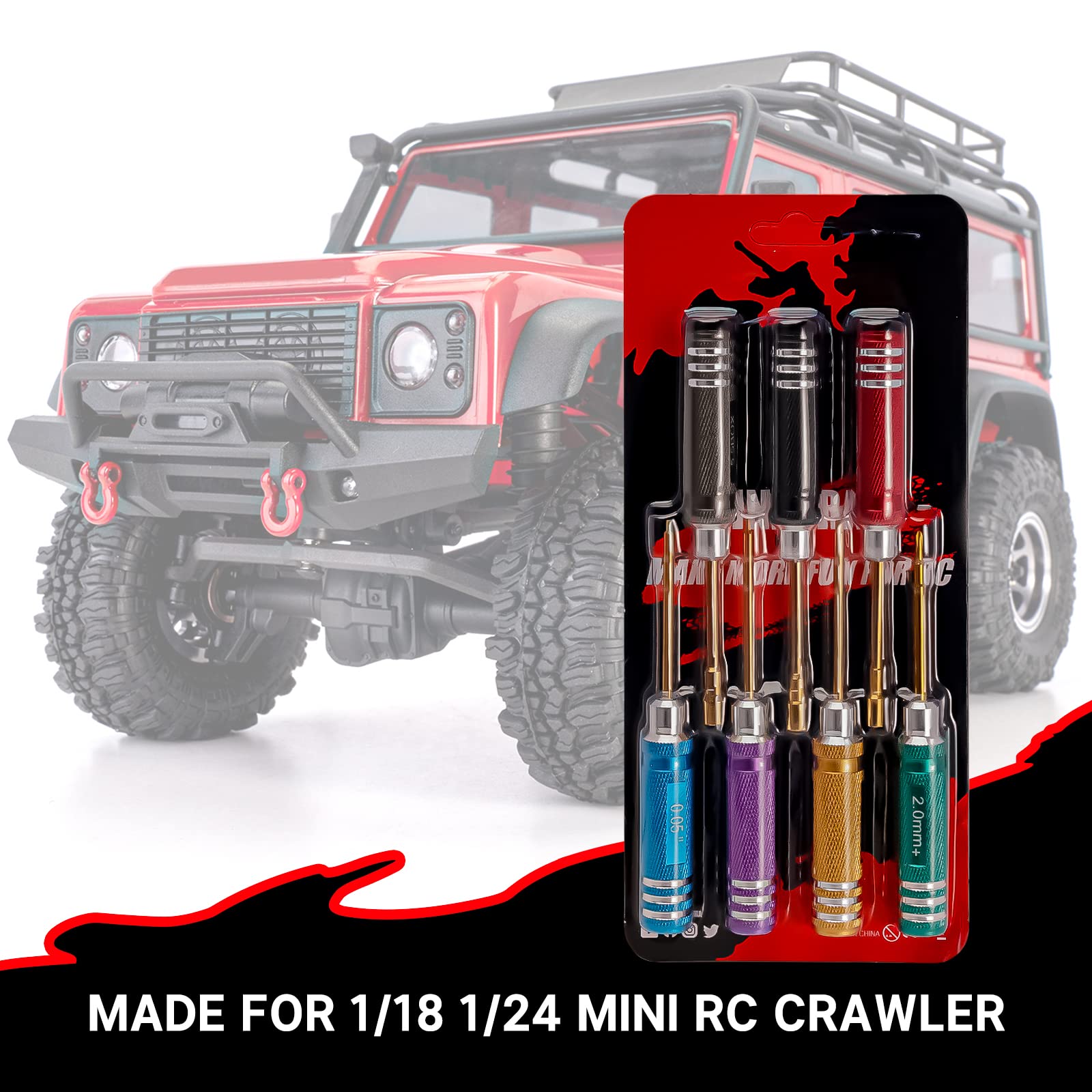 Mini RC Hex Screwdriver Set - 7PC Tool Kit For 1/18 1/24 Scale Crawler Cars TRX4M SCX24
