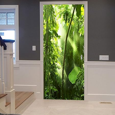 Türtapete Selbstklebend 3D Weiße Blumen - 83x204cm Vinyl Folie
