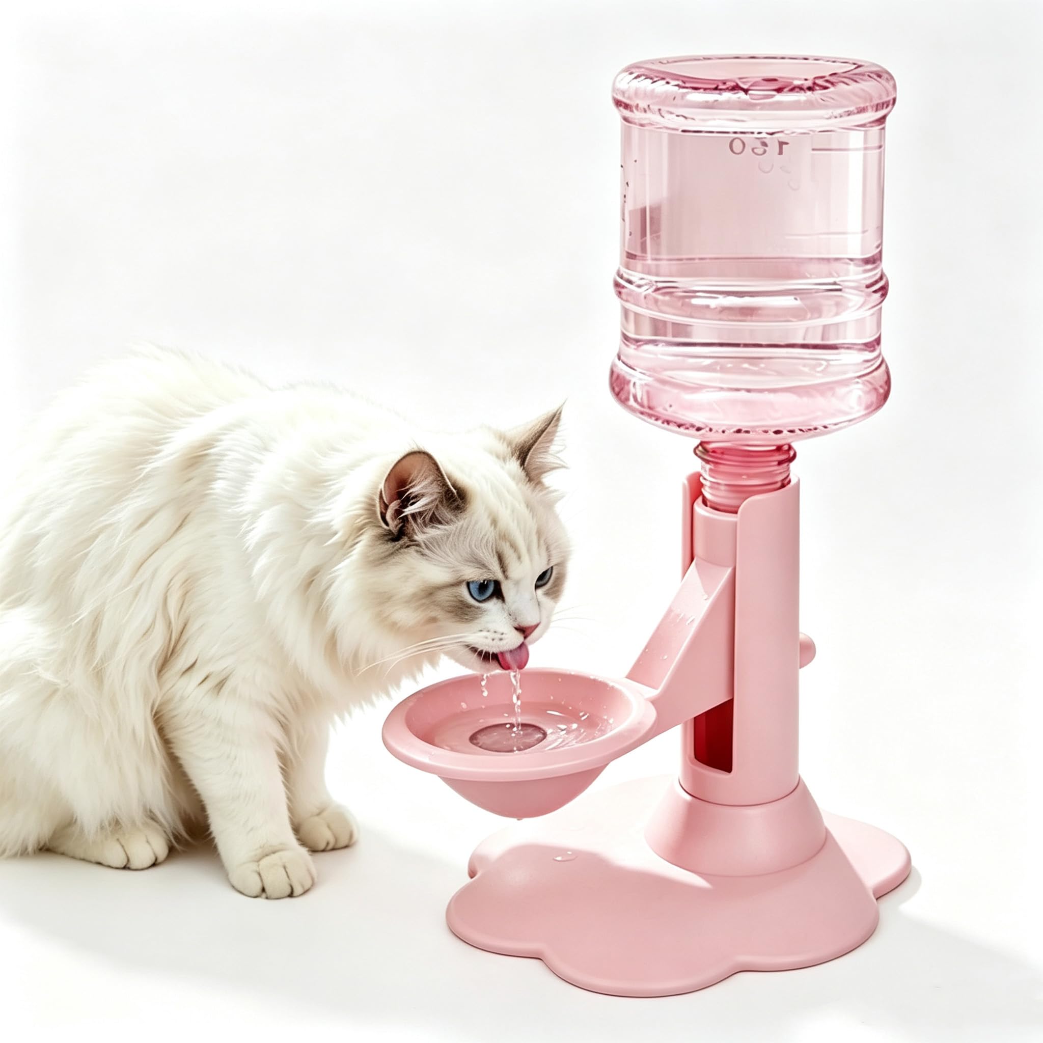 Cat Water Dispenser Stand 4 Level Elevated Stand Auto Cat Drinking Fountain
