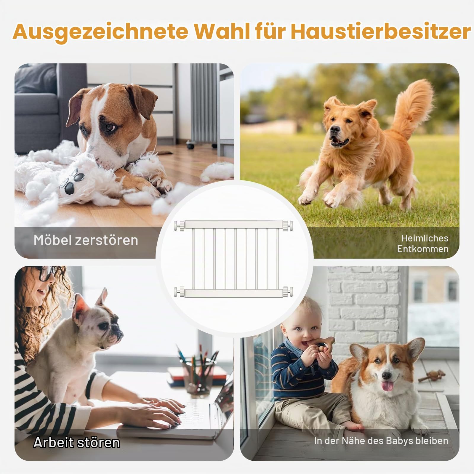 Kurzes Hundegitter, Fldofaves Extra breites 45-115cm Haustiergitter Gatter für Hunde im Innenbereich, 35cm Höhe Türschutzgitter & Für Türen,Treppen, Flure erweiterbares Türgitter mit 3 Verlängerungen