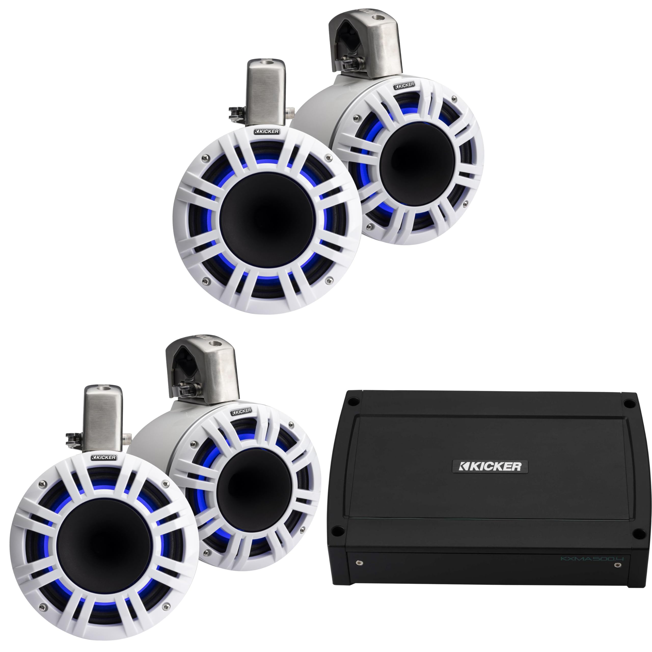 Kicker Marine 4 Ch Amp & (2 Pair) 8