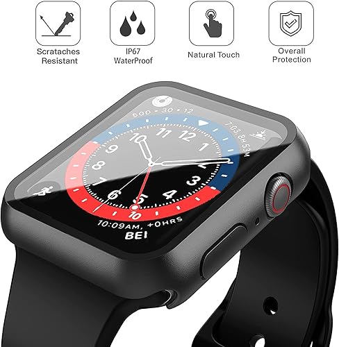 Miniatura 131 de Misxi [Paquete de 2] - Funda impermeable con botón para Apple Watch Series 6, SE, Series 5, Series 4 de 40 mm, funda protectora anticaídas de 1