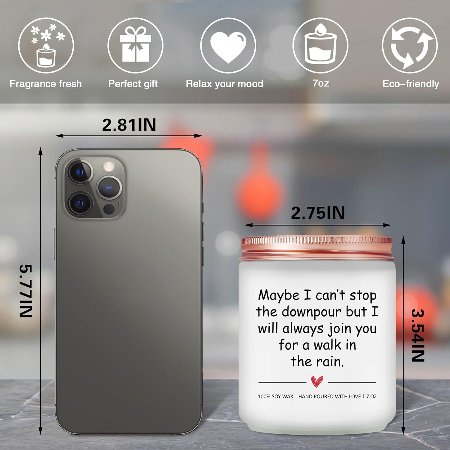 Thinking of You Gifts for Women, Get Well Inspirational Friendship Gifts for Friends Bestie, Sympathy Bereavement Thoughtful Gift for Best Friend - 7 Oz Lavender Candle - Image 3