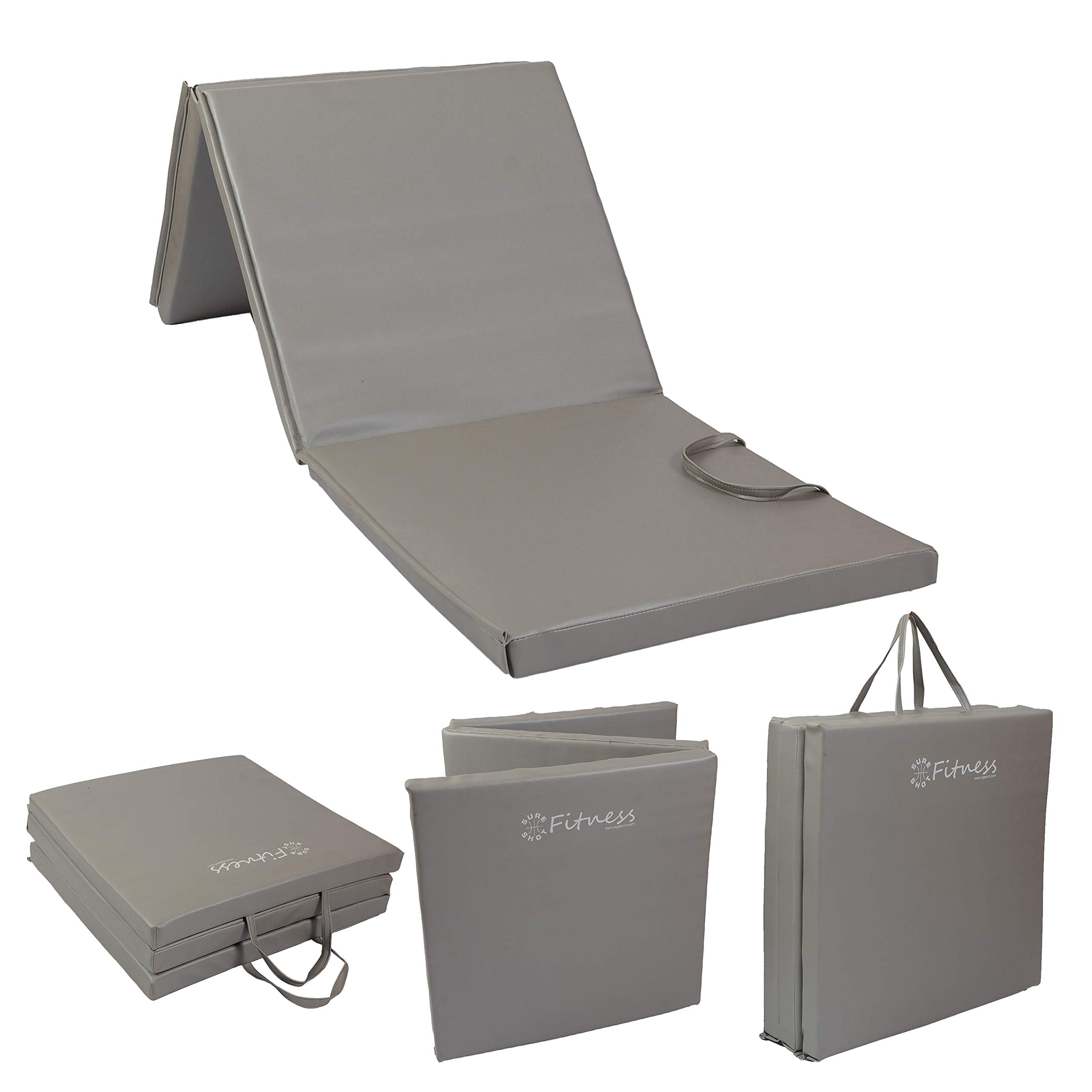 Sure Shot Fitness Tri Fold Fitness Mat, Silver, 50mm