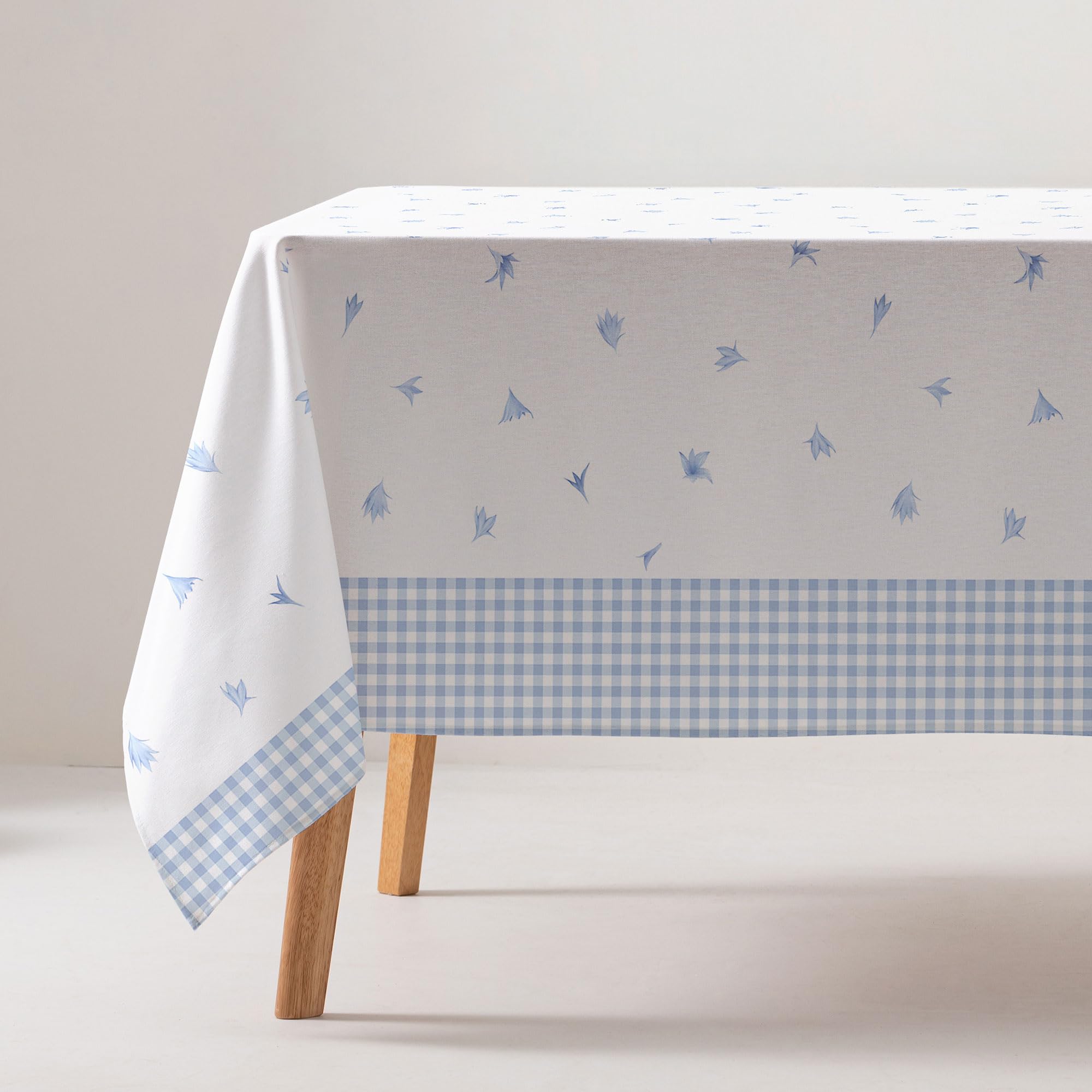 Nappe anti-taches GAMUSI en coton fin bleu au fini minimaliste chic
