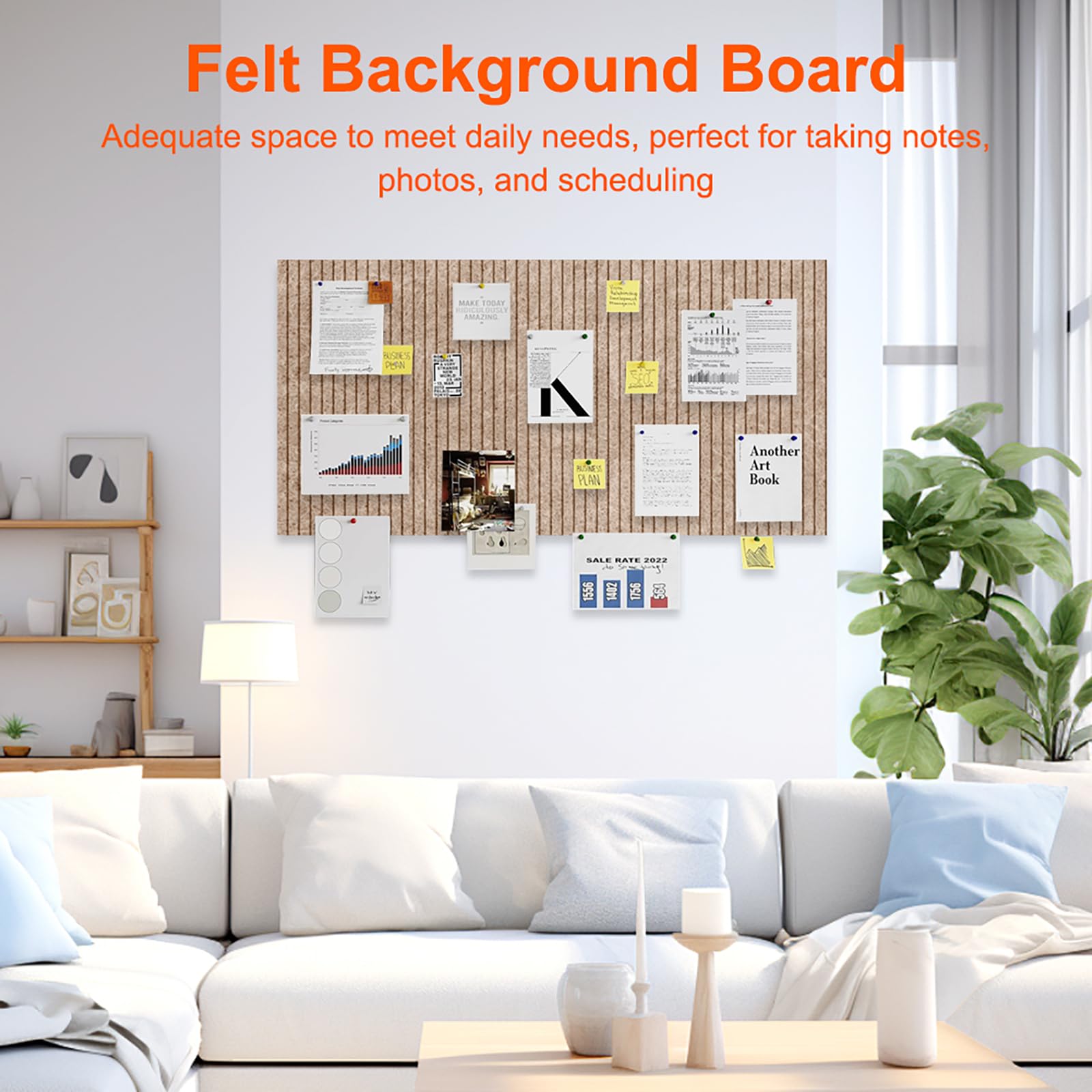 LUPATDY Filz-Pinnwand 60x40 Cm – Selbstklebend, 0,9 Cm Dick – Für Büro, Kinderzimmer & Küche