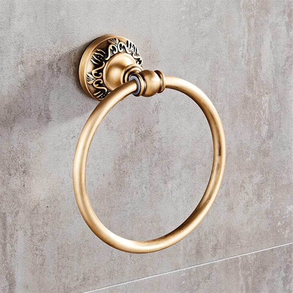 LSLYTQ Antique/Black/White Wall-Mounted Round Towel Ring, Classic Bathroom Towel Holder, Bathroom Accessories