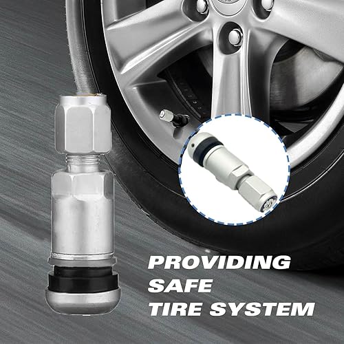 Miniatura 4 de Válvula de neumático sin cámara para automóvil, 8 piezas, atornillada, aleación de aluminio, a prueba de explosiones, neumático, TPMS, vástago de