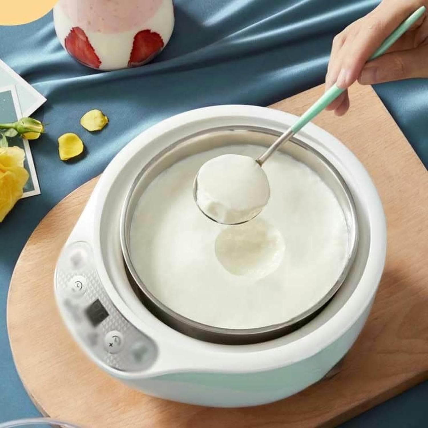 Bear Automatic Yogurt Maker with 4 Jars Multifunction DIY Tool Stainless Steel Rice Wine Liner Natto Pickle Machine