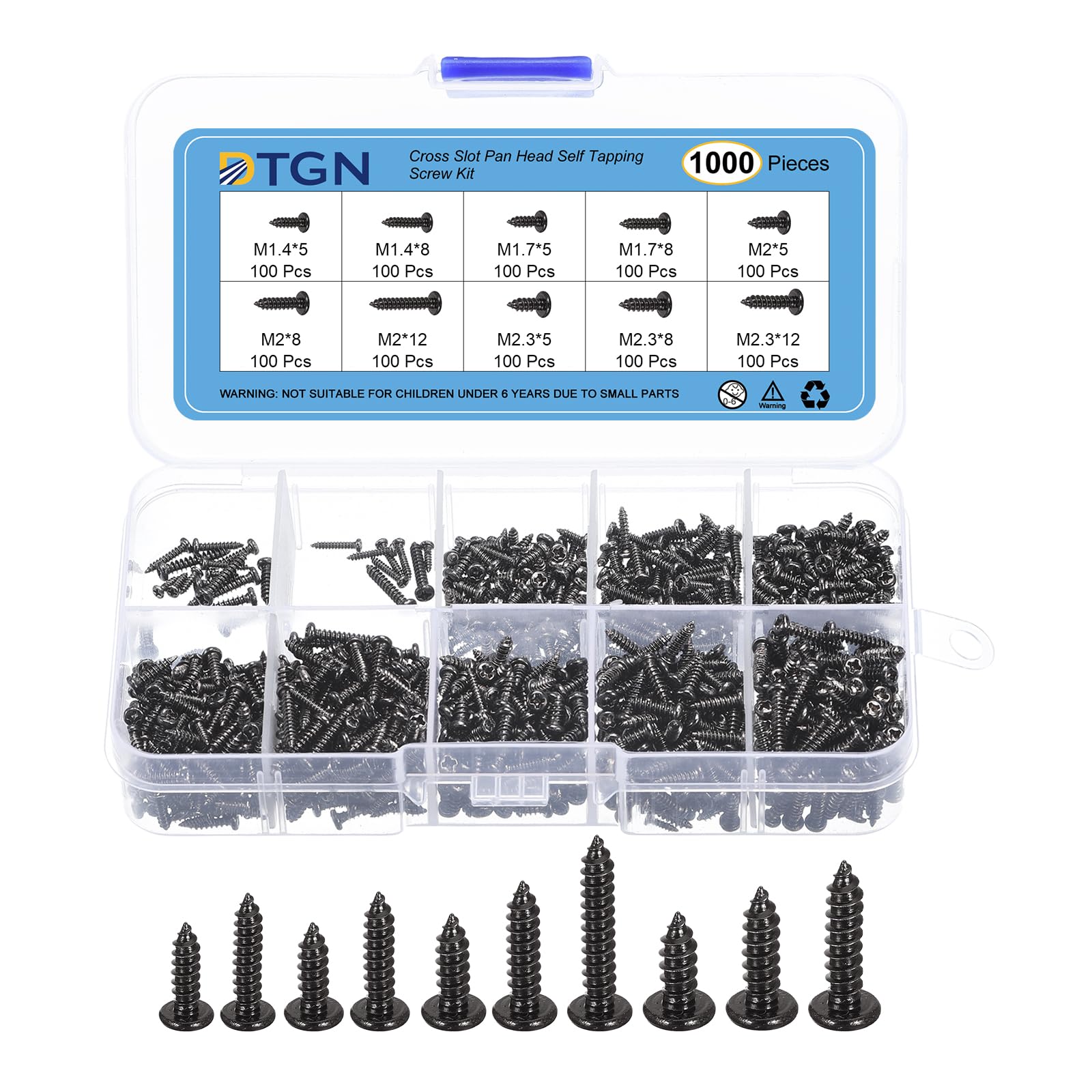 DTGN Small Phillips Pan Head Self Tapping Screws Micro Wood Screws