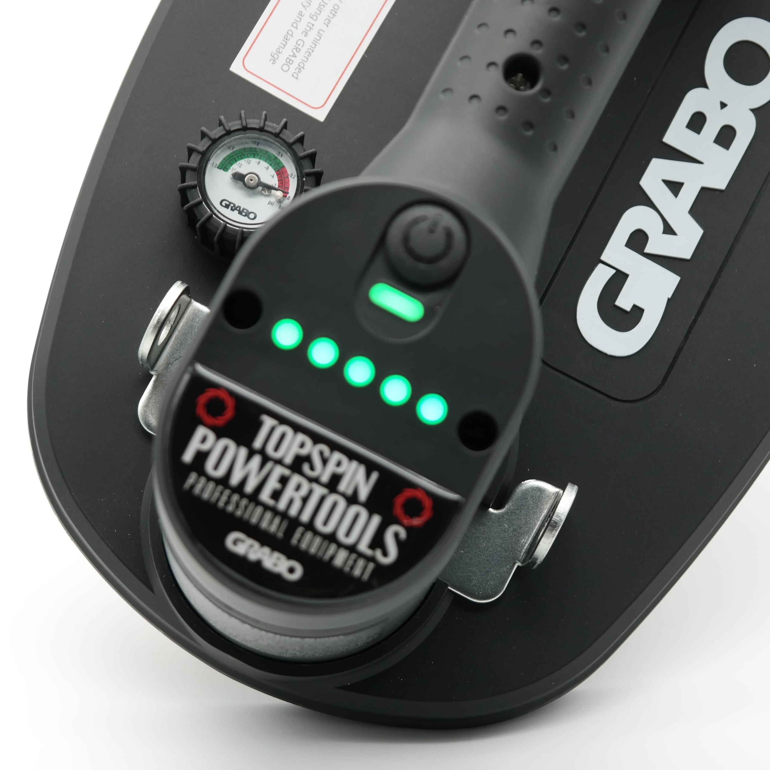 NEMO GRABO Plus V2-Neue Version des Akku Vakuum Saugheber, Maximale Hebekapazität 120 kg, Neues ergonomisches Design, Dauerhaftes Saugen, Inklusive Manometer in Textiltragetasche. Kein Auto-Nachsaugen