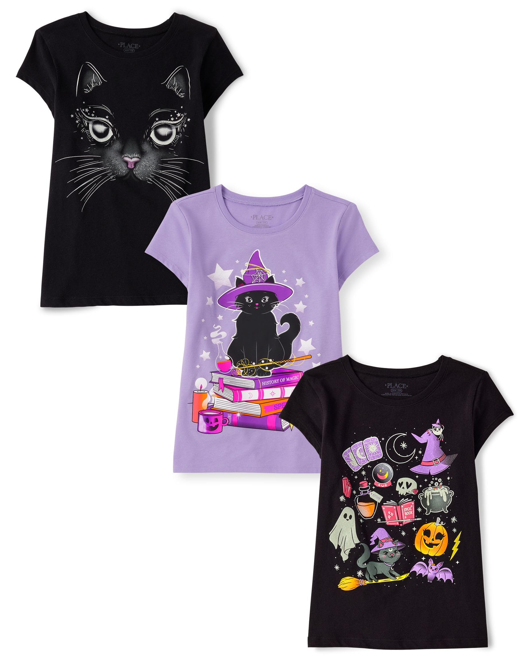 The Children's Place Girls' All Holidays,Birthdays Short Sleeve Graphic T-Shirts,3 Pack