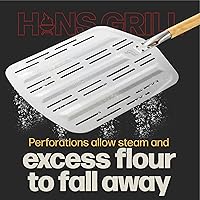 Vista 7 de Hans Grill - Piedra para pizza PRO XL, piedra para hornear para pizzas para uso en horno, parrilla o barbacoa, pala de pizza de aluminio anodizado