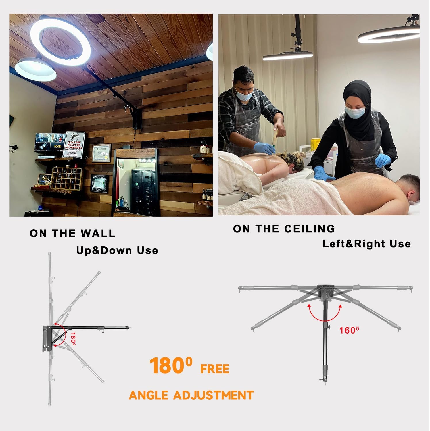 Wall Mount Triangle Boom Arm 51.2inch (43.3)