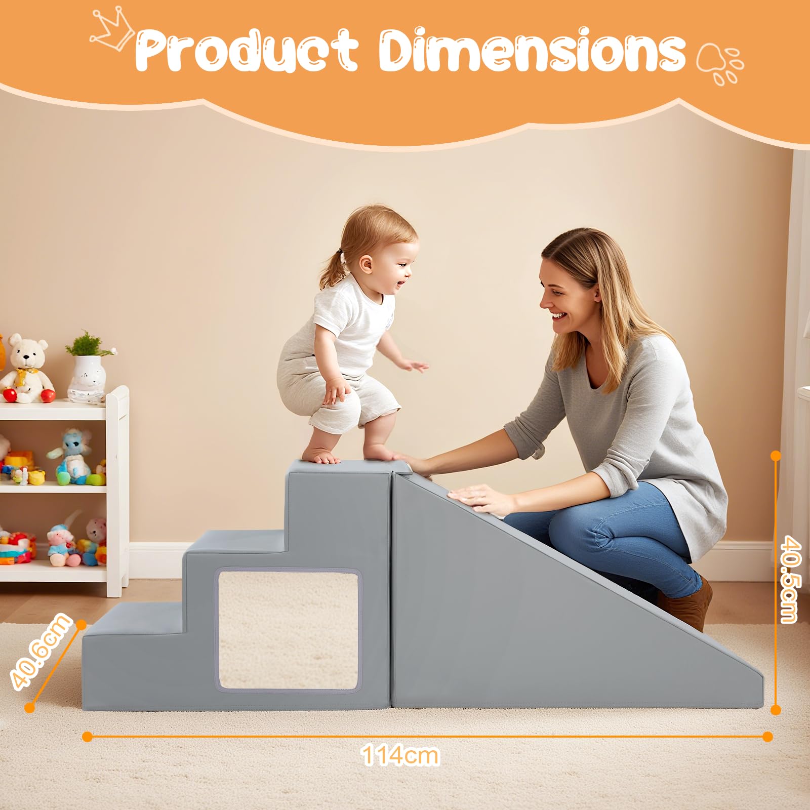 Lischwert Schaumstoff-Kletterblöcke Für Kleinkinder, Schaumstoff Bausteine Softbausteine Bauspielzeug, Soft Play Klettern Indoor-Kletterspielzeug Für 1-3, 6 Stück (Macaron