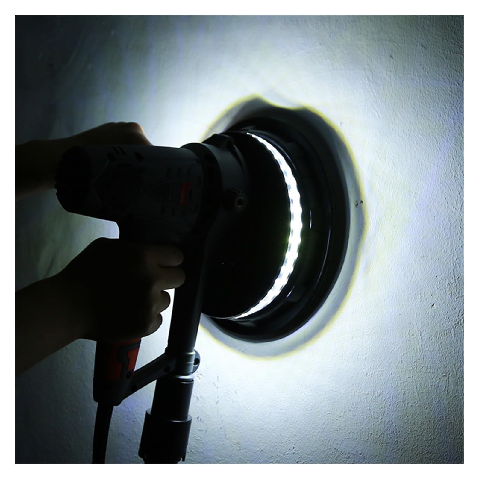 Levigatrice elettrica, Levigatrice for cartongesso 1250W Lucidatrice for stucco for pareti a velocità variabile manuale con luce a LED, tubo for polvere e sacco di raccolta