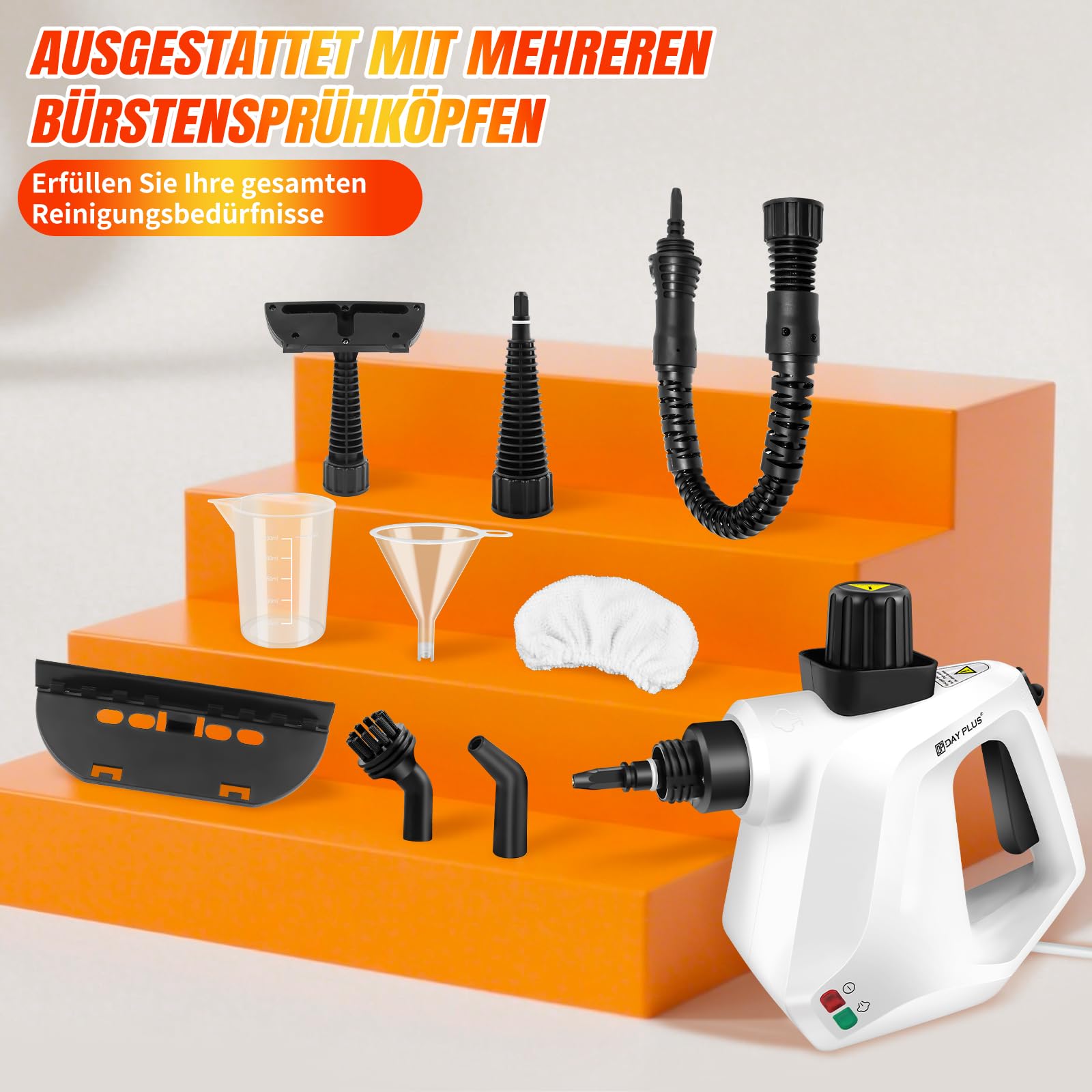 Handdampfreiniger, 1000W Dampfreiniger Handgerät, Chemikalienfreier Dampfreiniger, 110℃ Steam Cleaner zur effizienten Reinigung, Hand Dampfreiniger für die Reinigung von Fenstern, Sofas, Fugen, Auto