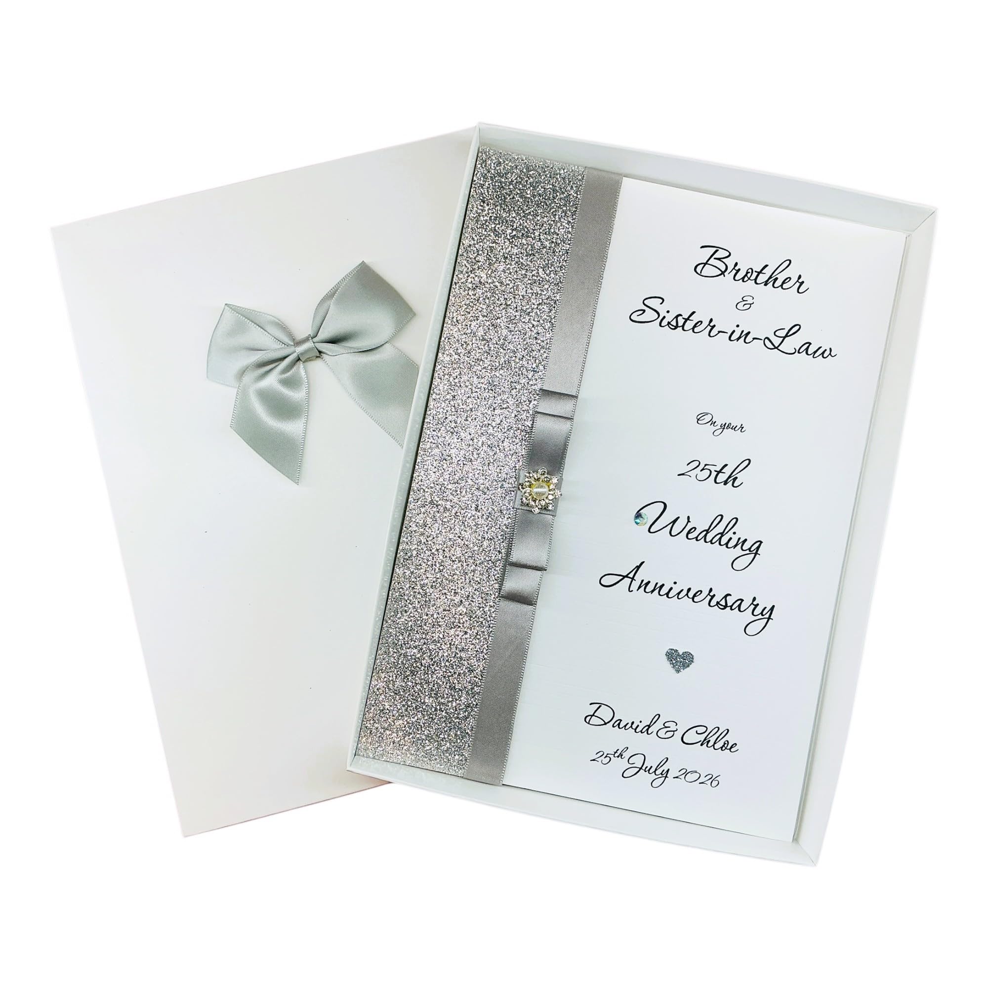 Sister & Brother-In-Law 25th Silver Wedding Anniversary Card - LB 148
