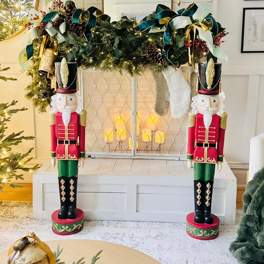 Haute Decor 48 Inch Tall Classic Decorative Christmas Nutcracker - Solid Resin for Indoor or Covered Outdoor Use (1)