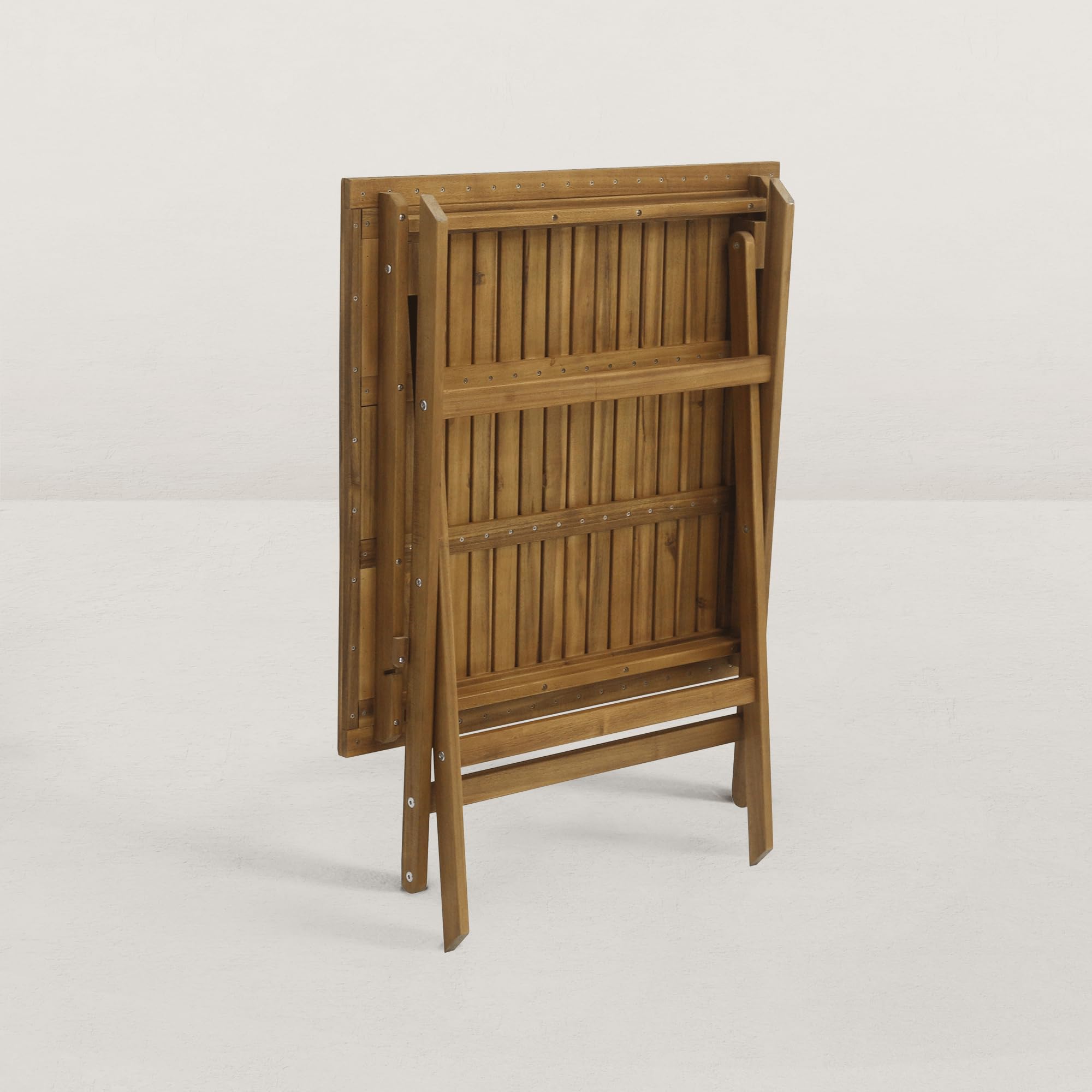 JJ. Table de Jardin en Bois Pliante 80 cm June - 2/4 pers. Plateau de 80 x 80 cm Idéal pour 2 à 4 Personnes Table idéale pour Un Balcon Bois Naturel Clair