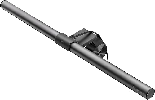 BenQ ScreenBar Plus - Lámpara LED de lectura electrónica para monitor de computadora con esfera de escritorio, atenuación automática y ajuste de