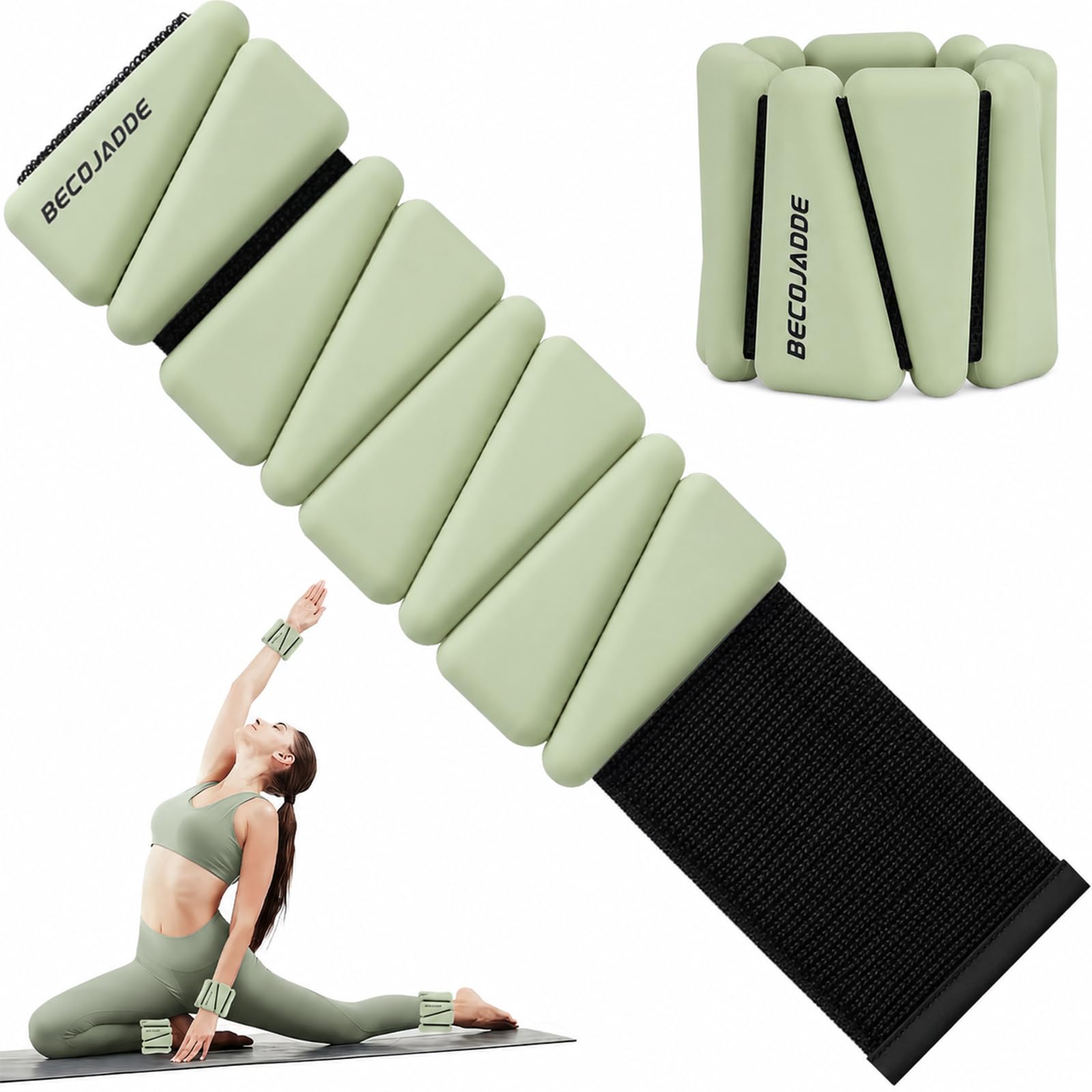 BECOJADDE Ankle Weights Set of 2 (1 lb/2 lb/3 lb Each) Adjustable Wrist Weights for Women Men Wearable Arm Leg Weight for Pilates, Running, Walking, Workout, Yoga