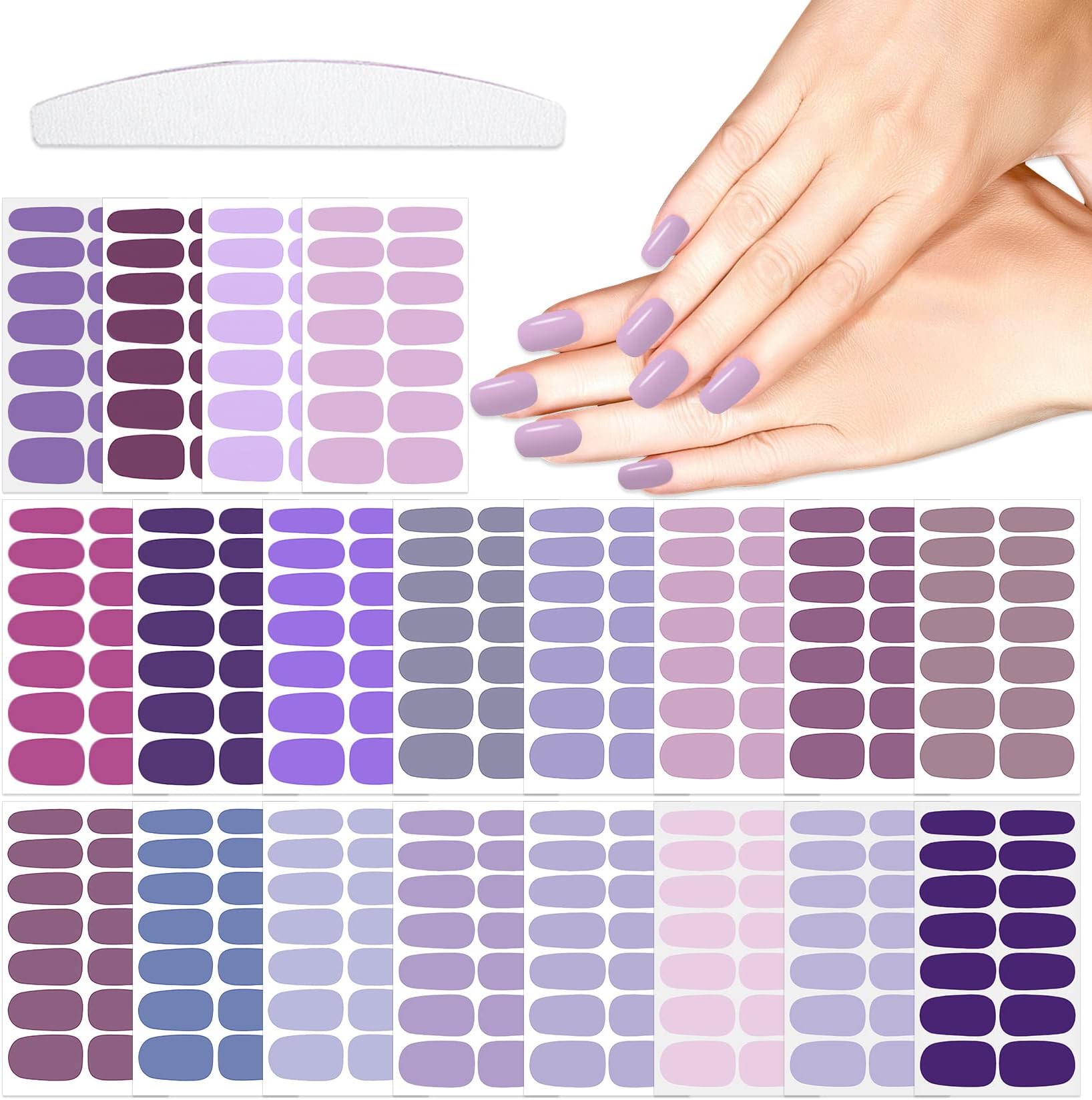 YECIRALA 24 Sheets 336 Pcs Marble Nail Stickers Full Nail