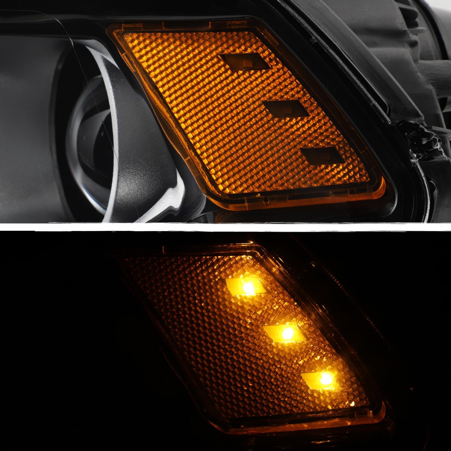 AKKON - Fits 2014-2017 Dodge Durango [Halogen Type] Projector Black Headlights Pair Driver+Passenger w/o DRL LED Models