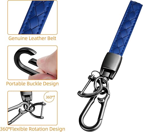 Miniatura 6 de Sindeda Funda compatible con llavero Nissan con llavero de cuero, funda de TPU suave para llave remota inteligente Altima Sentra, Maxima, Rogue,