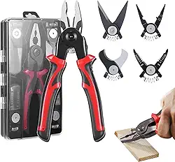Kit Alicate Combinado 5 em 1, Ferramenta de alicate multifuncional portátil para serviço pesado, Alicate Intercambiável Eficiente Robusto Pega Confortável para Instaladores Reparadores Fio de Dous