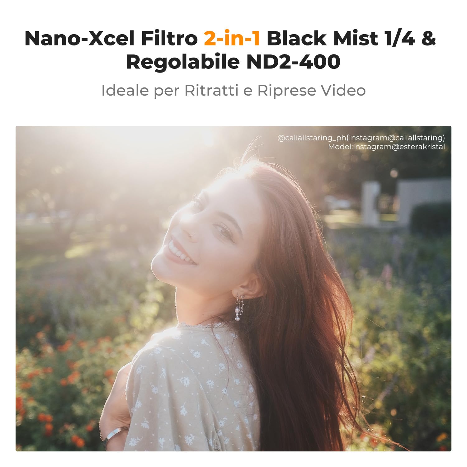 K&F CONCEPT Nano-Xcel 2 In 1 Filtro ND2-400 Variabile & Black-Mist 1/4, 58mm Black Diffusion 1/4 & ND2-400 Filtro con Rivestimento Nano a 28 Strati