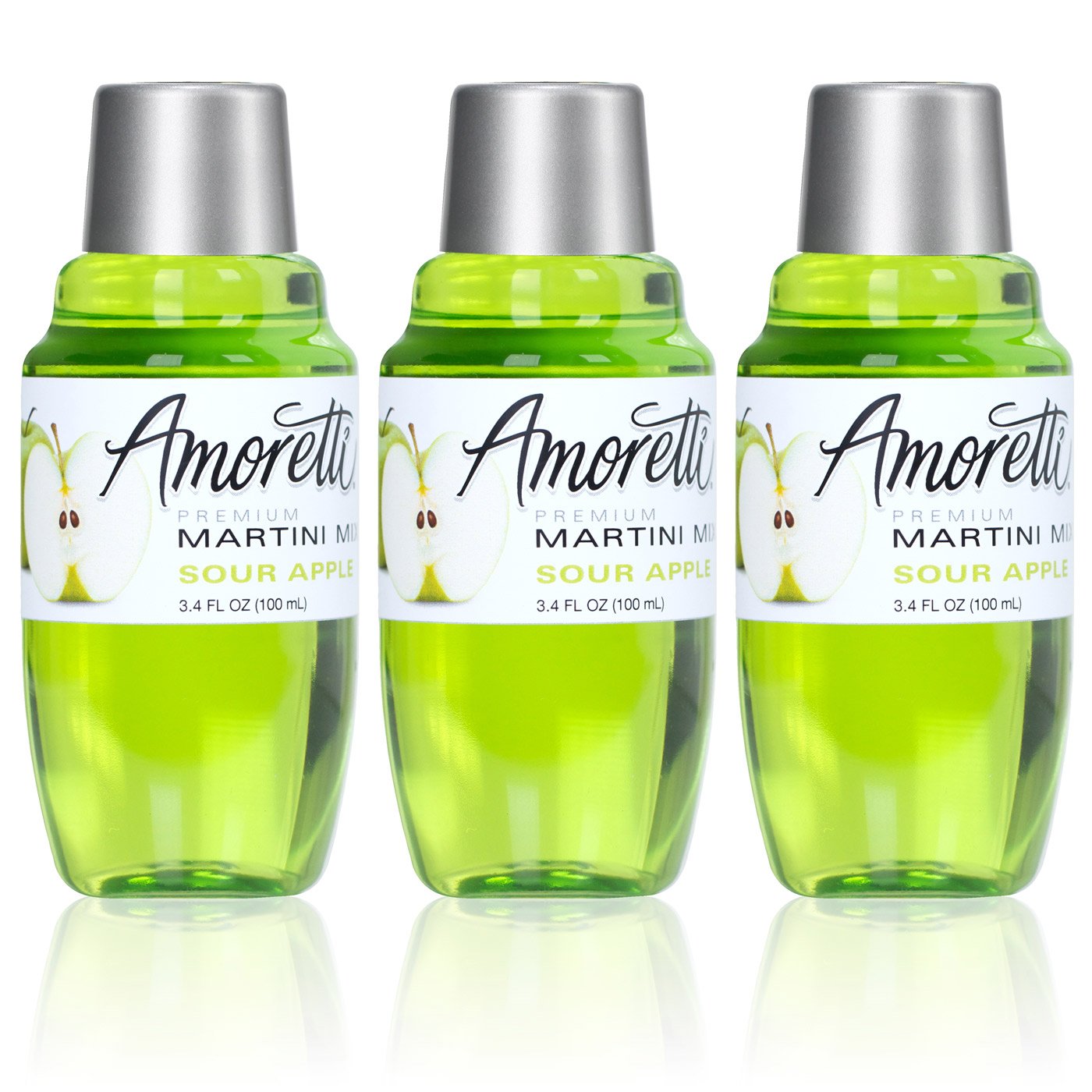 Amoretti Premium Sour Apple Martini Cocktail Mix 3 Pack Minis 100.5 ml