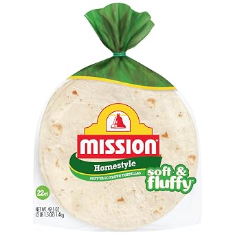 Mission Soft Taco Homestyle Flour Tortillas 8-inch, 49.5oz, 22 count 2 packs