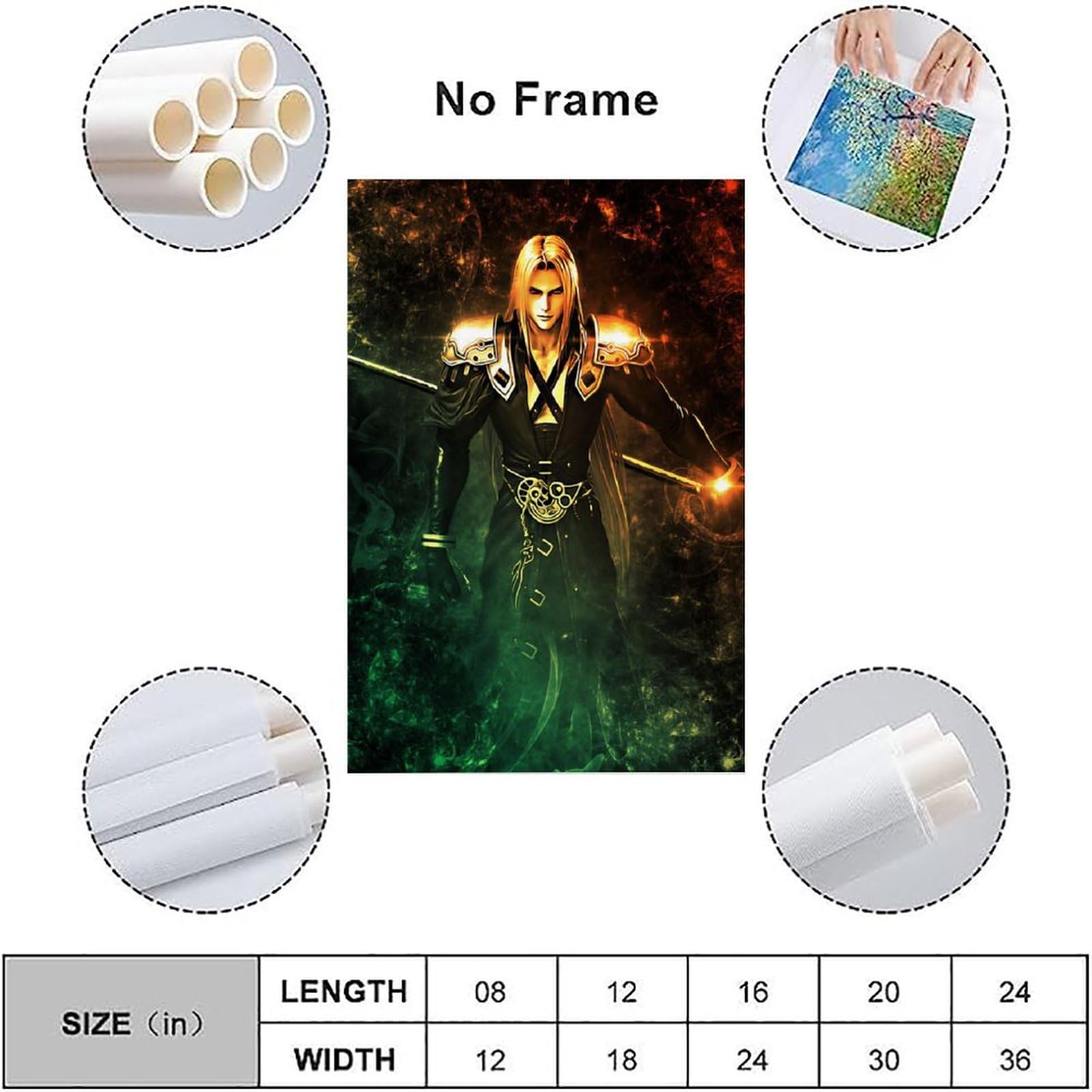 Affiche Murale Sephiroth 20x30 Cm - Décoration Geek Pour Chambre, Salon Ou Bureau, Style Sans Cadre - 5