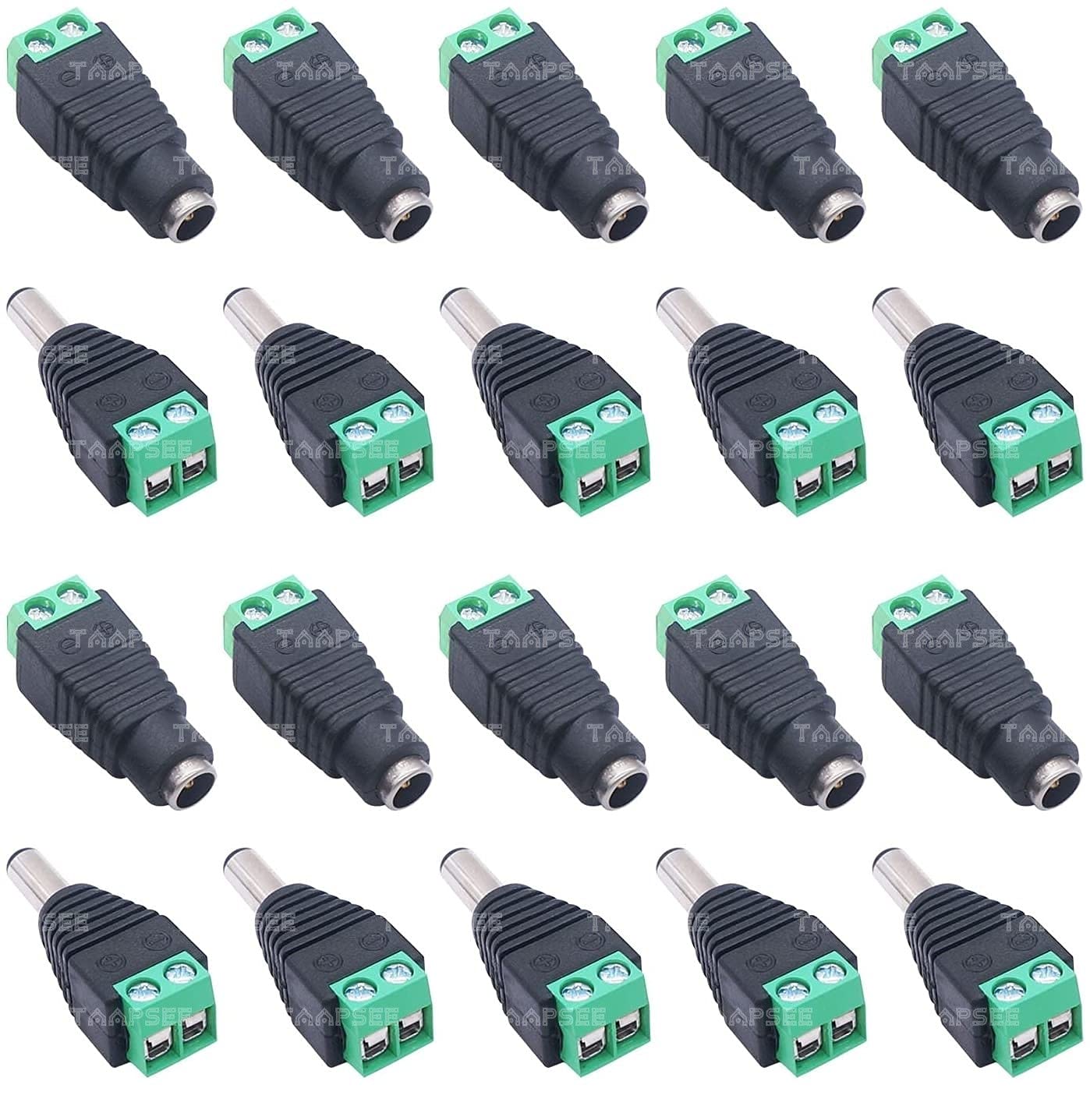 TAAPSEE (10 x Male + 10 x Female 12V DC Power Connector 5.5mm x 2.1mm 24V Power Jack Socket for Led Strip CCTV Security Camera Cable Wire Barrel Adapter (B097J14J6C) Amazon Price History, Amazon Price Tracker