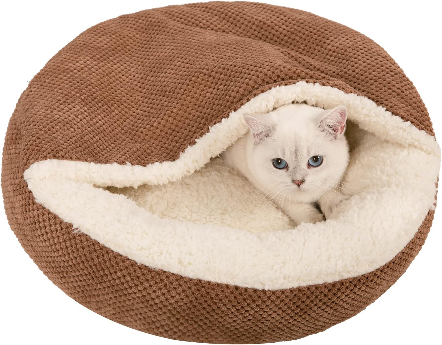 WELLYELO 23.5" Medium Dog Bed Cat Bed with Attached
