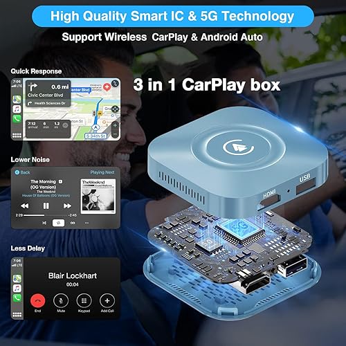 Miniatura 3 de KAMING Adaptador inalámbrico Carplay con Netflix y YouTube - 2023 HDMI Dongle The Magics Box Carplay para teléfono para miracast y transmitir medios